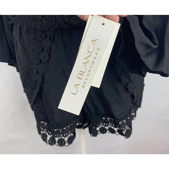NWT, la blanca resortwear Small black swimsuit romper cover up, NEW Boho - Picture 9 of 10